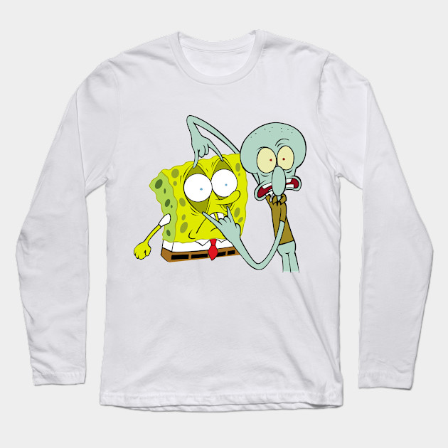 Squidward And Spongebob Spongebob Long Sleeve T Shirt Teepublic 